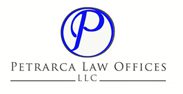 A blue and white logo of the parca law office.